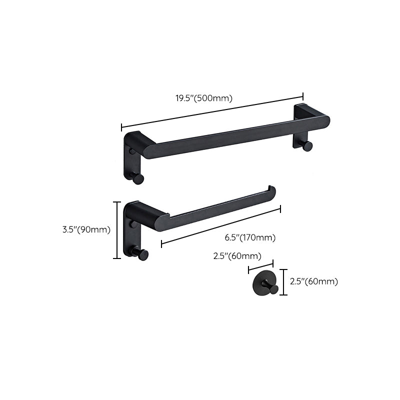 Avtoit | Metal Bathroom Set 5-piece Modern Style Black Bathroom Accessories Set