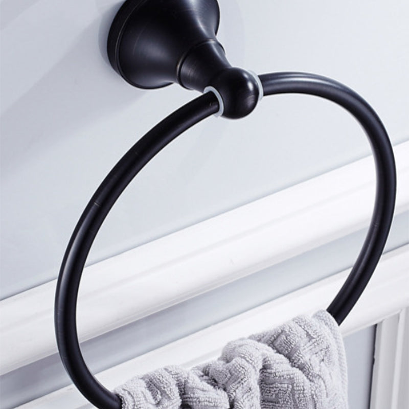 Avtoit | Metal Bathroom Set 4-piece Traditional Style Black Bathroom Accessory Set