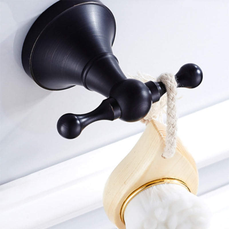 Avtoit | Metal Bathroom Set 4-piece Traditional Style Black Bathroom Accessory Set
