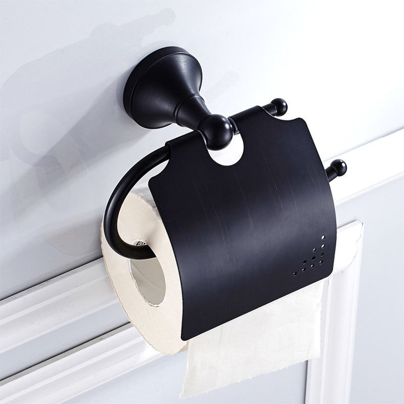 Avtoit | Metal Bathroom Set 4-piece Traditional Style Black Bathroom Accessory Set