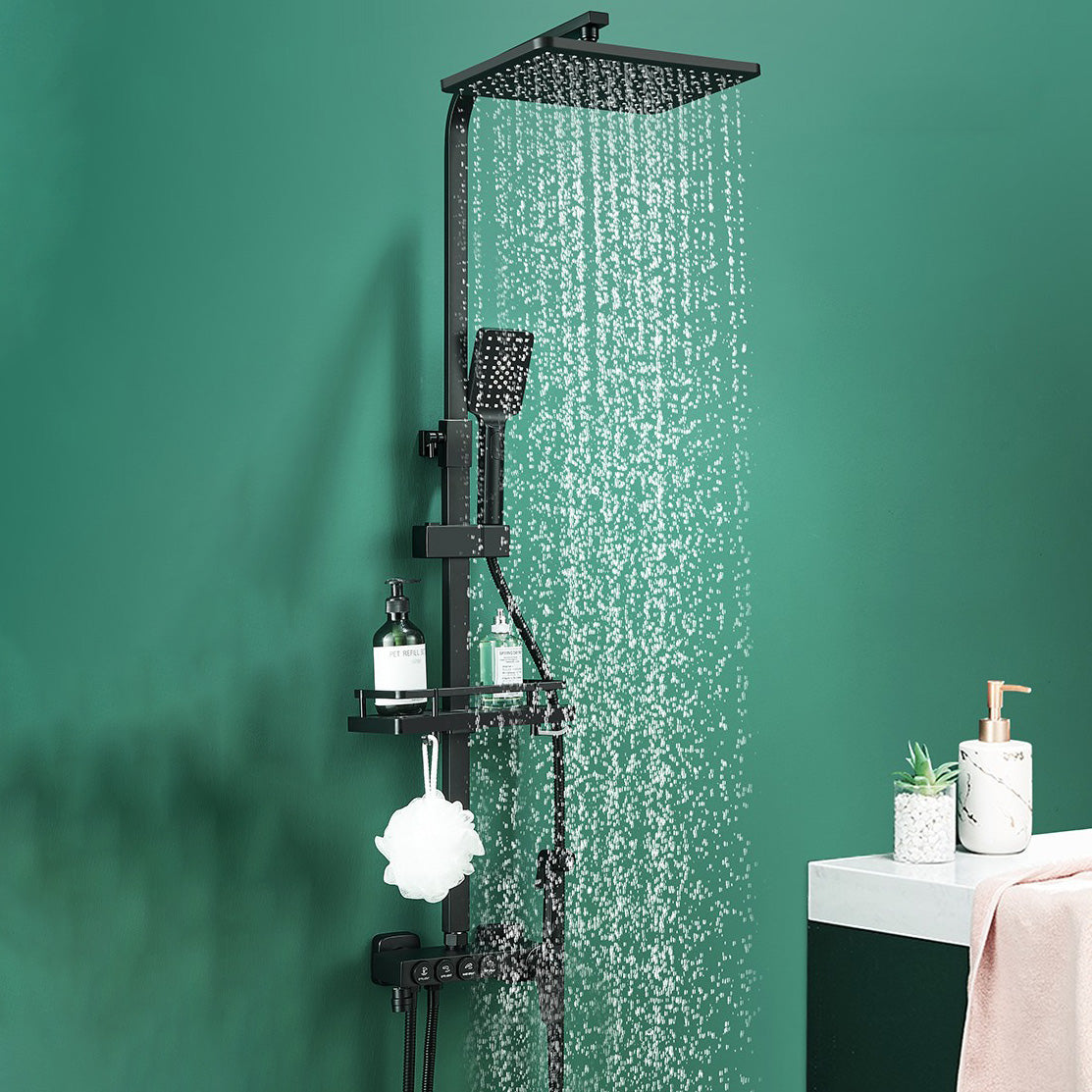Avtoit | Modern adjustable water flow shower faucet shower hose shower system on the wall