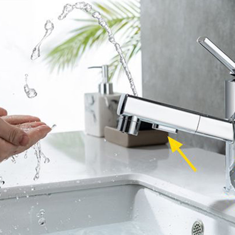Avtoit | Contemporary Vessel Sink Faucet Copper Single Handle Low Arc Pull Down Vessel Faucet