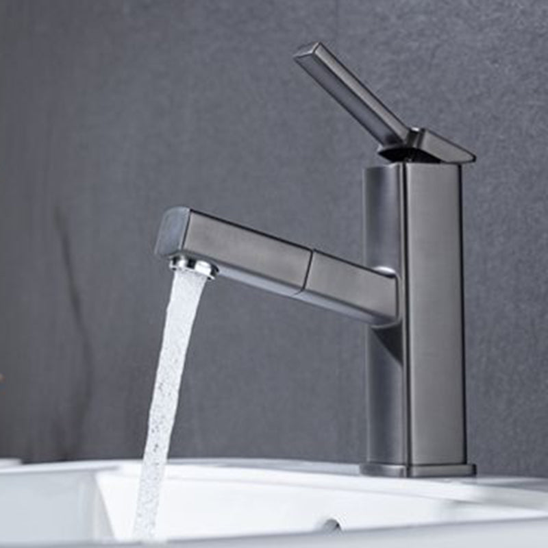 Avtoit | Contemporary Vessel Sink Faucet Copper Single Handle Low Arc Pull Down Vessel Faucet