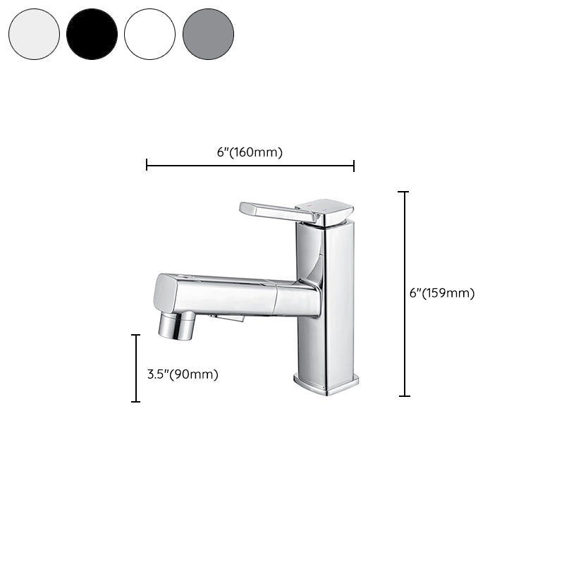 Avtoit | Contemporary Vessel Sink Faucet Copper Single Handle Low Arc Pull Down Vessel Faucet