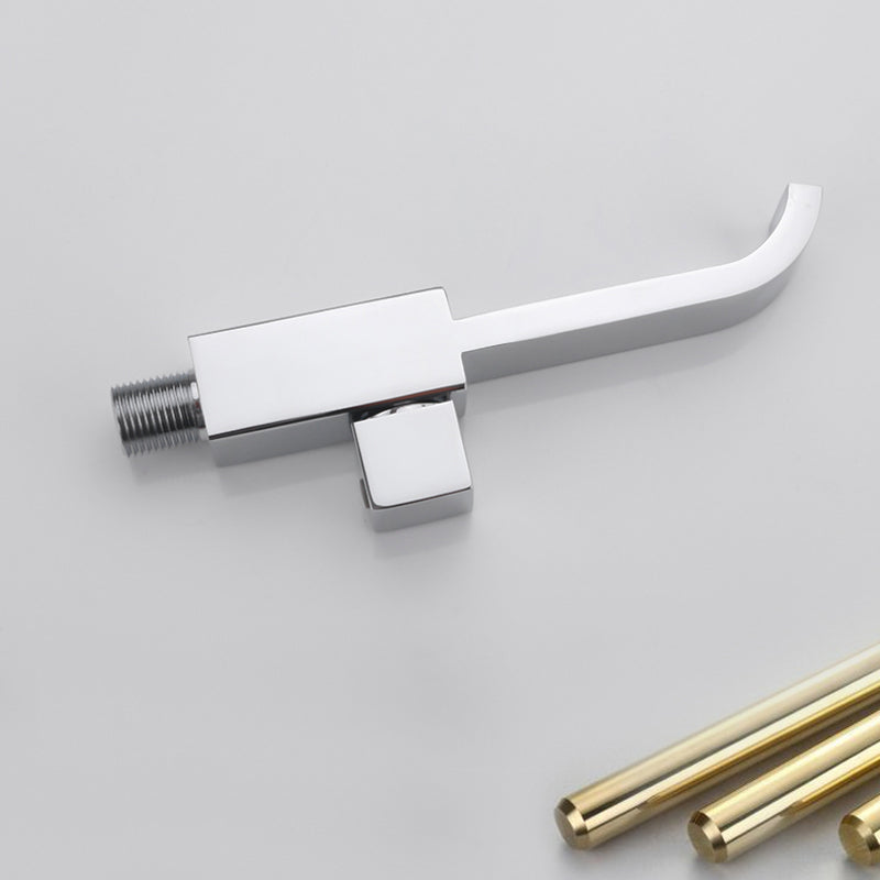 Avtoit | Contemporary Wall Mounted Bathroom Faucet Handle Knob Solid Brass Square Faucet