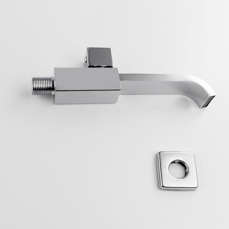 Avtoit | Contemporary Wall Mounted Bathroom Faucet Handle Knob Solid Brass Square Faucet