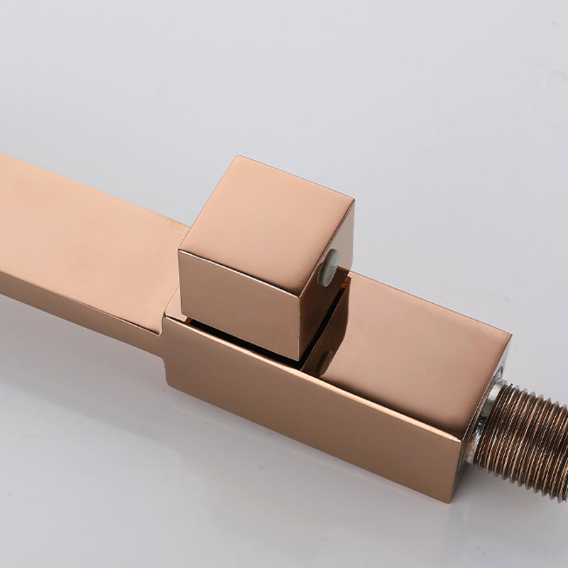 Avtoit | Contemporary Wall Mounted Bathroom Faucet Handle Knob Solid Brass Square Faucet