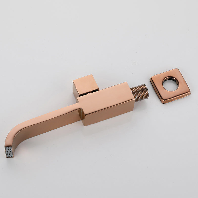 Avtoit | Contemporary Wall Mounted Bathroom Faucet Handle Knob Solid Brass Square Faucet