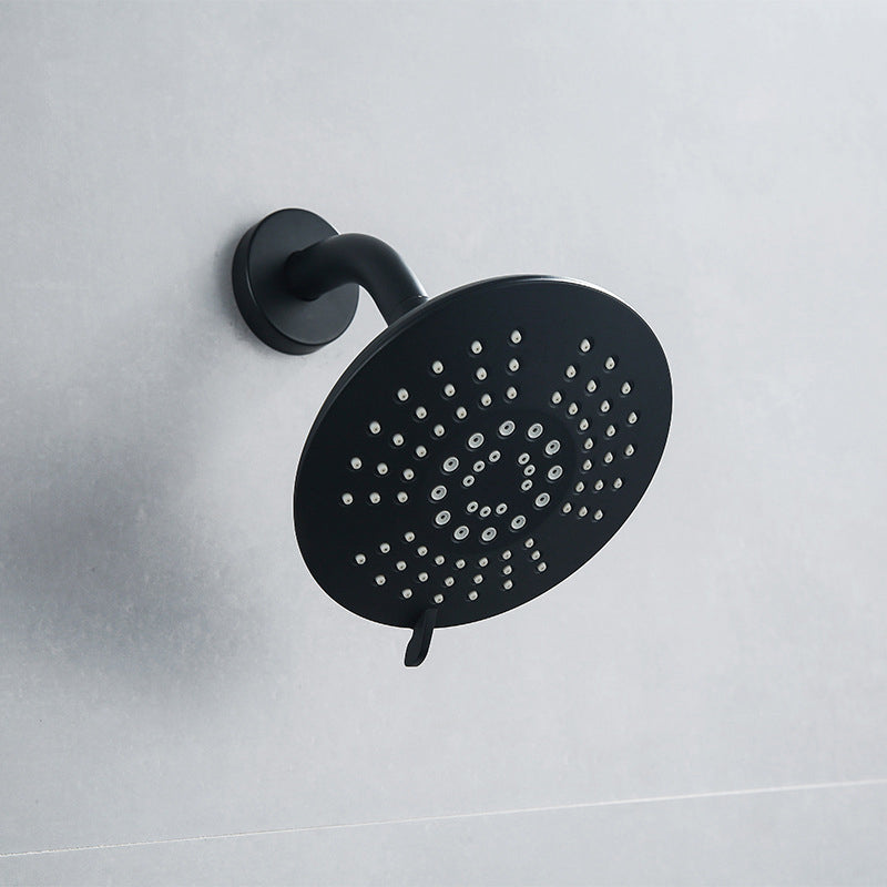 Avtoit | Round Fixed Shower Head Matte Black 5 Spray Patterns Wall Mounted Shower Head