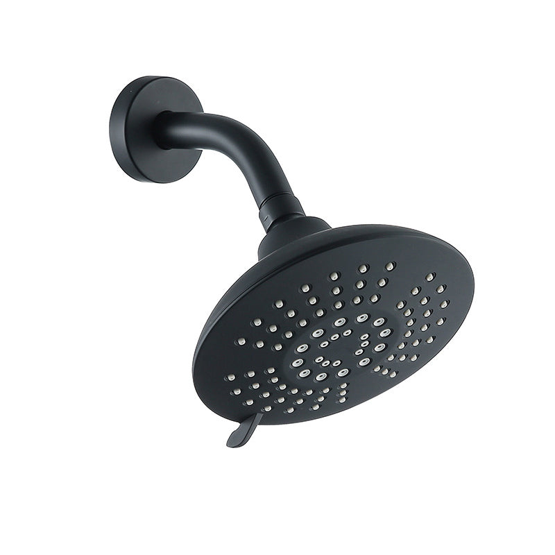 Avtoit | Round Fixed Shower Head Matte Black 5 Spray Patterns Wall Mounted Shower Head