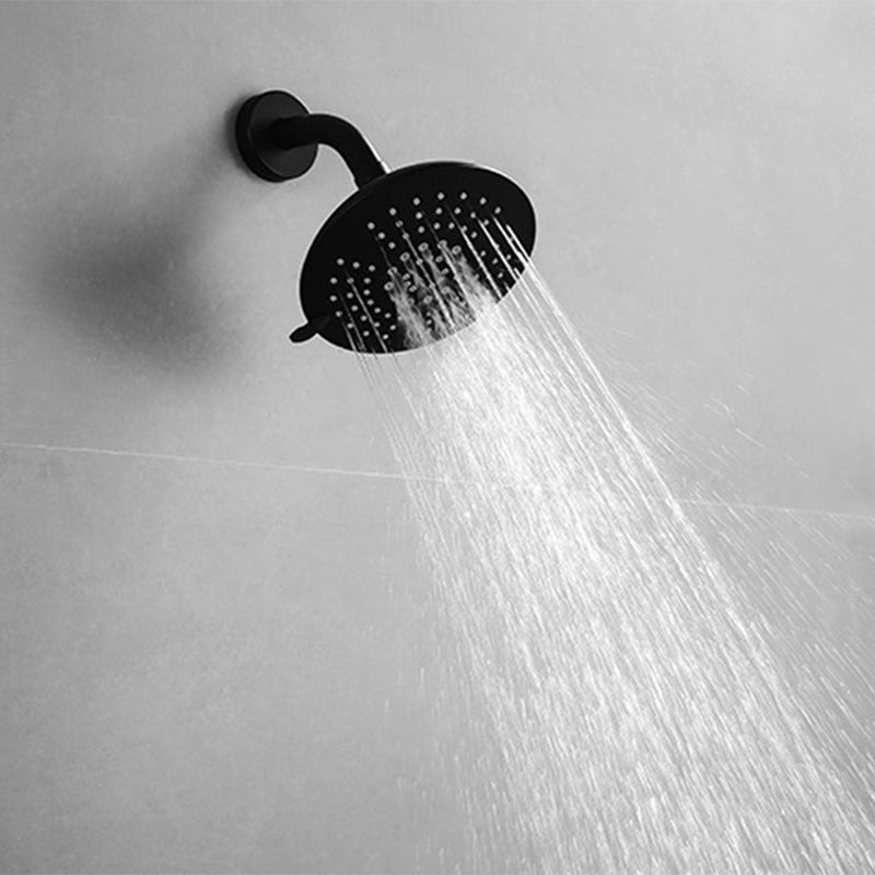 Avtoit | Round Fixed Shower Head Matte Black 5 Spray Patterns Wall Mounted Shower Head