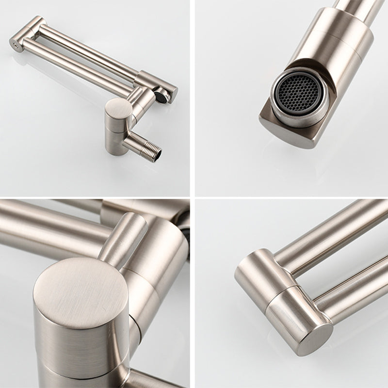 Avtoit | Modern Pull-down Faucet Single Handle Wall Mounted Pot Filler Low Profile 1-Hole Filler