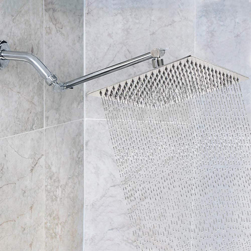 Avtoit | Stainless Steel Fixed Shower Head Rainfall Wall Mounted Shower Head with Extension Arm