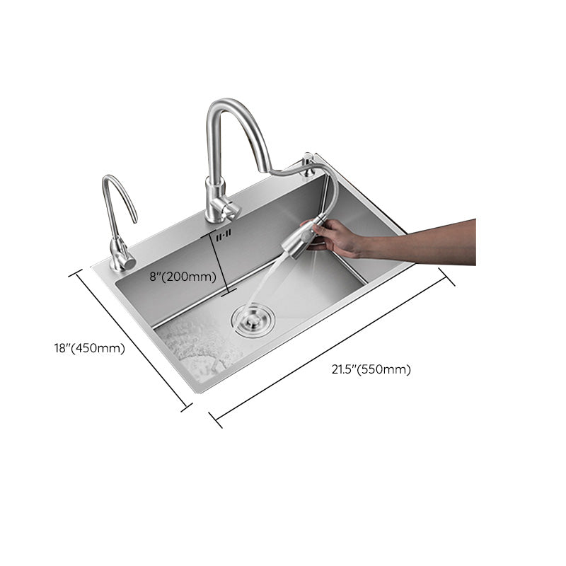 Avtoit | Contemporary Style Kitchen Sink Stainless Steel Color Fast Built-In Sink