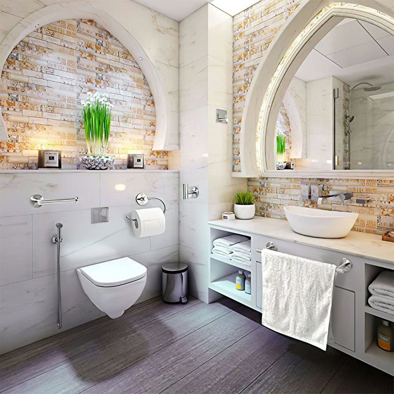 Avtoit | Metal Simple Bathroom Accessories as a Single Piece or in a Set in Silver