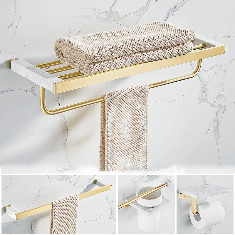 Avtoit | Metal and Marble Bathroom Accessory Single or in Set in Gold