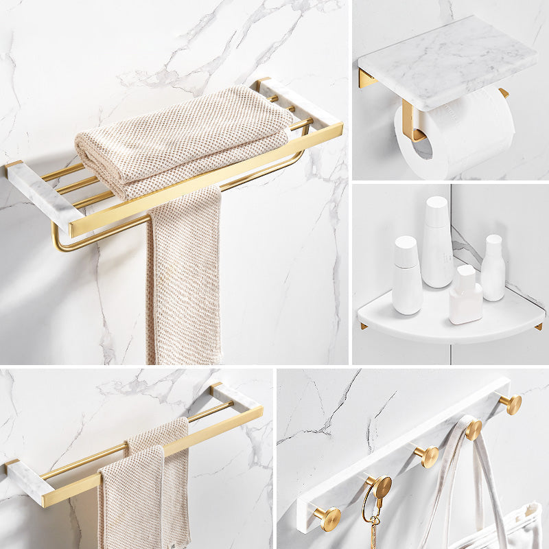 Avtoit | Metal and Marble Bathroom Accessory Single or in Set in Gold