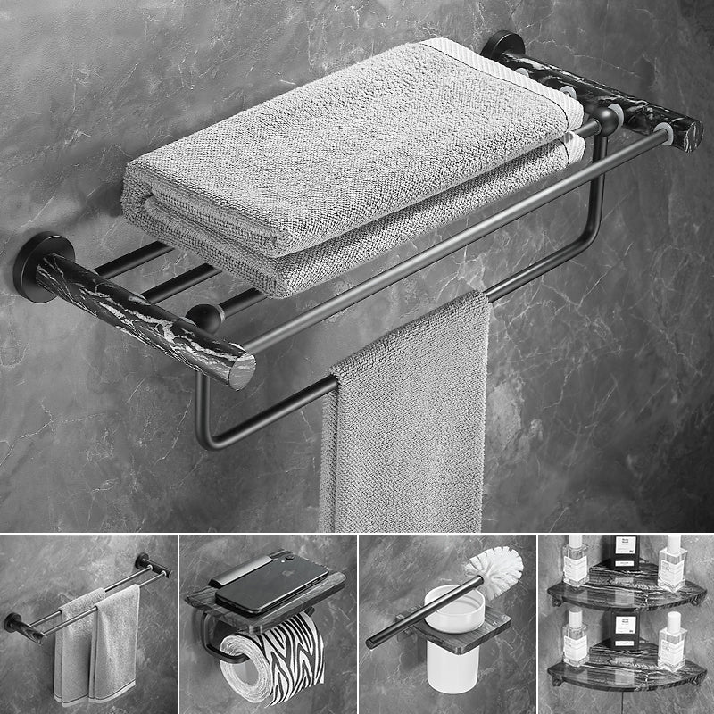 Avtoit | Metal and marble bathroom accessories as a single piece or as a set in black