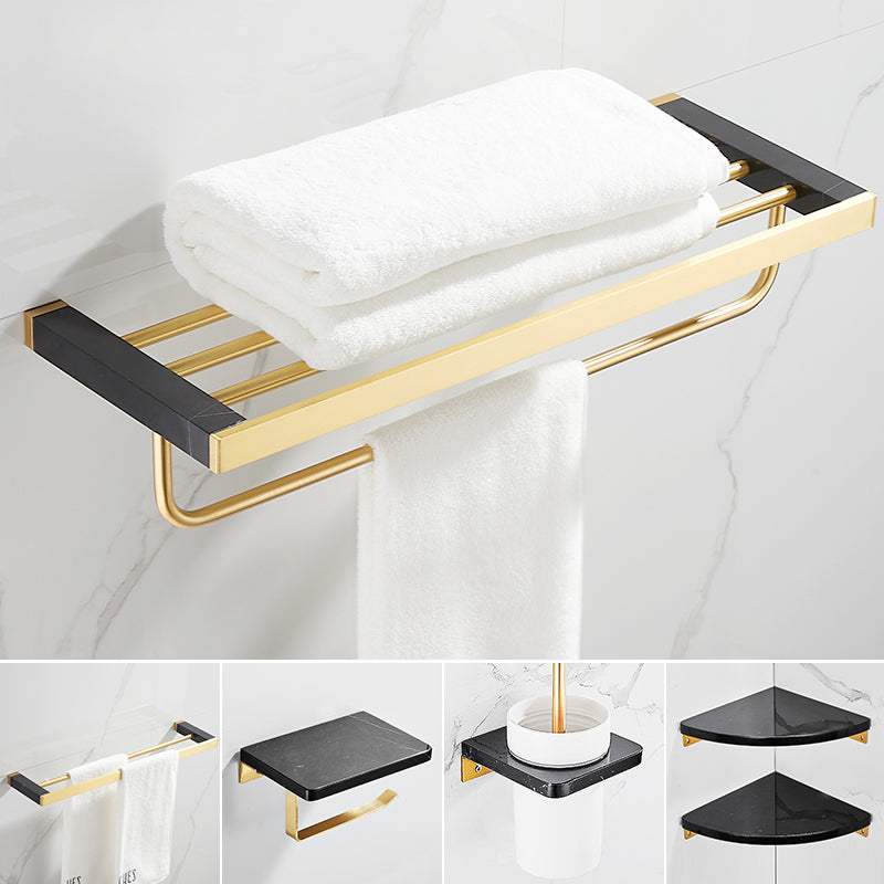 Avtoit | Metal and Marble Bathroom Minimalist Accessory as a Single Piece or in a Set in Gold