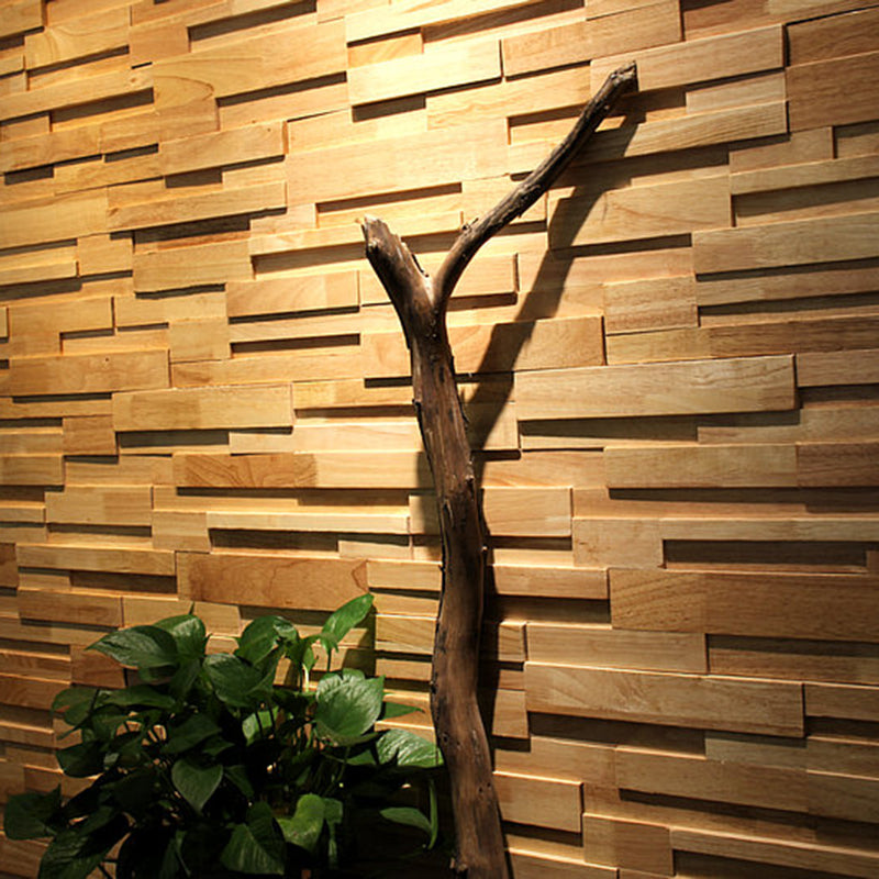 Avtoit | Mosaic Wood Wall Cladding Glue Living Room Modern Style Wood Plank