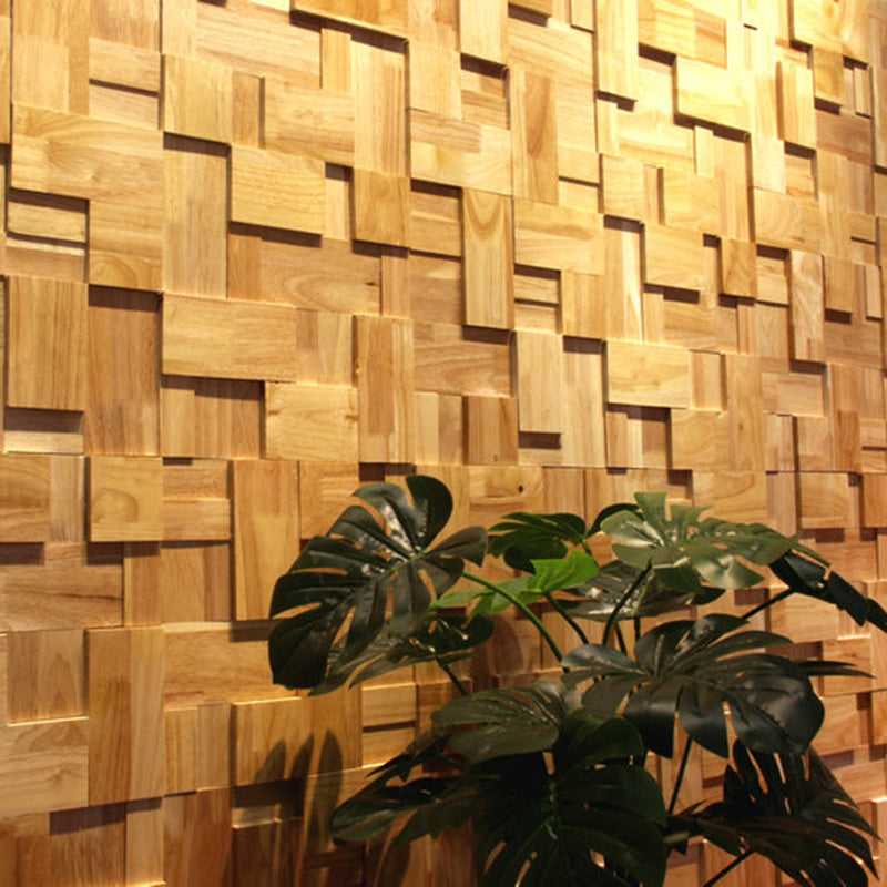 Avtoit | Mosaic Wood Wall Cladding Glue Living Room Modern Style Wood Plank