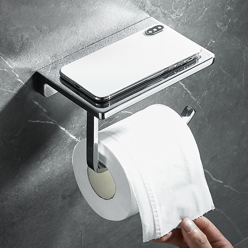 Avtoit | Contemporary 2-piece bathroom set made of polished chrome stainless steel toilet paper holder