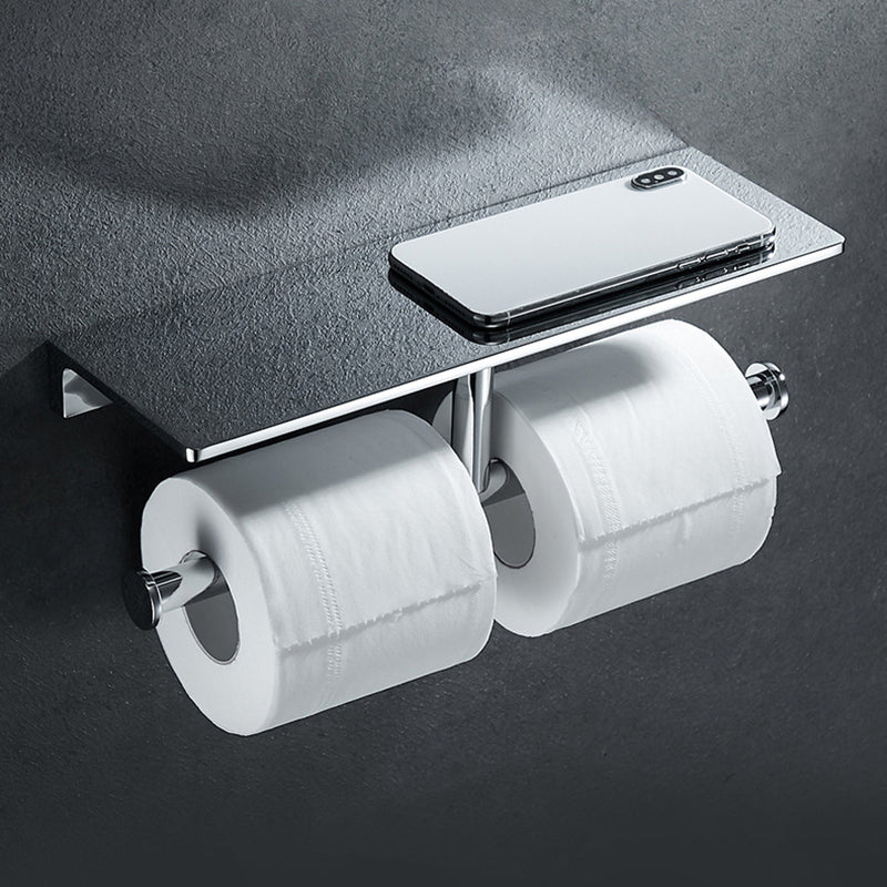 Avtoit | Contemporary 2-piece bathroom set made of polished chrome stainless steel toilet paper holder