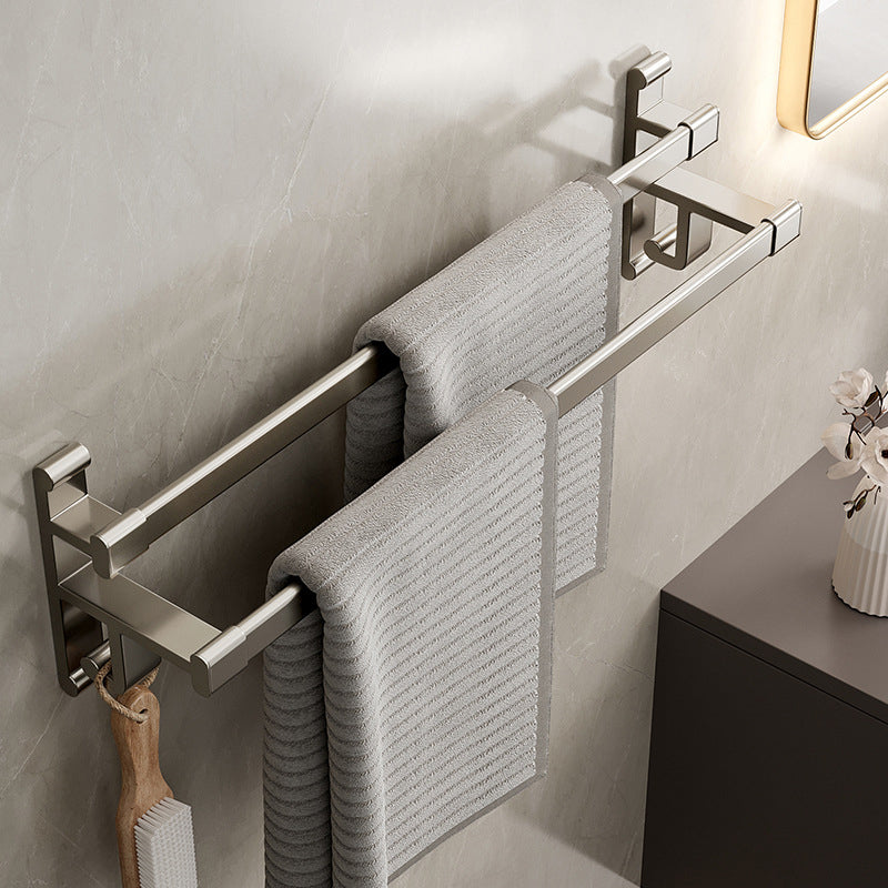 Avtoit | Gray Bathroom Accessory Set Contemporary Style Aluminum Towel Bar