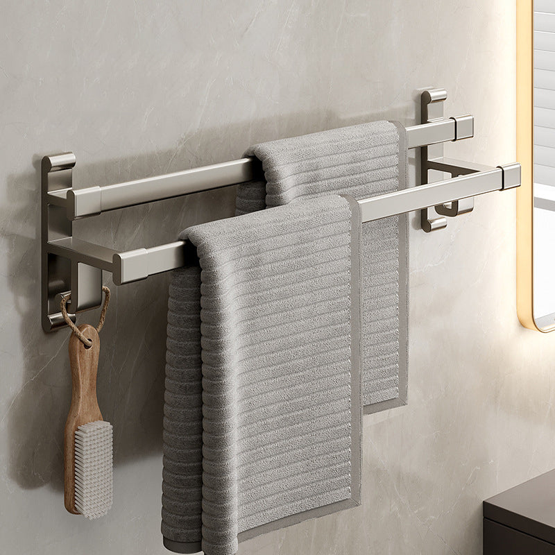 Avtoit | Gray Bathroom Accessory Set Contemporary Style Aluminum Towel Bar