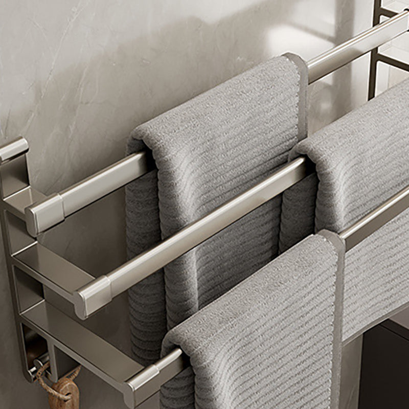 Avtoit | Gray Bathroom Accessory Set Contemporary Style Aluminum Towel Bar