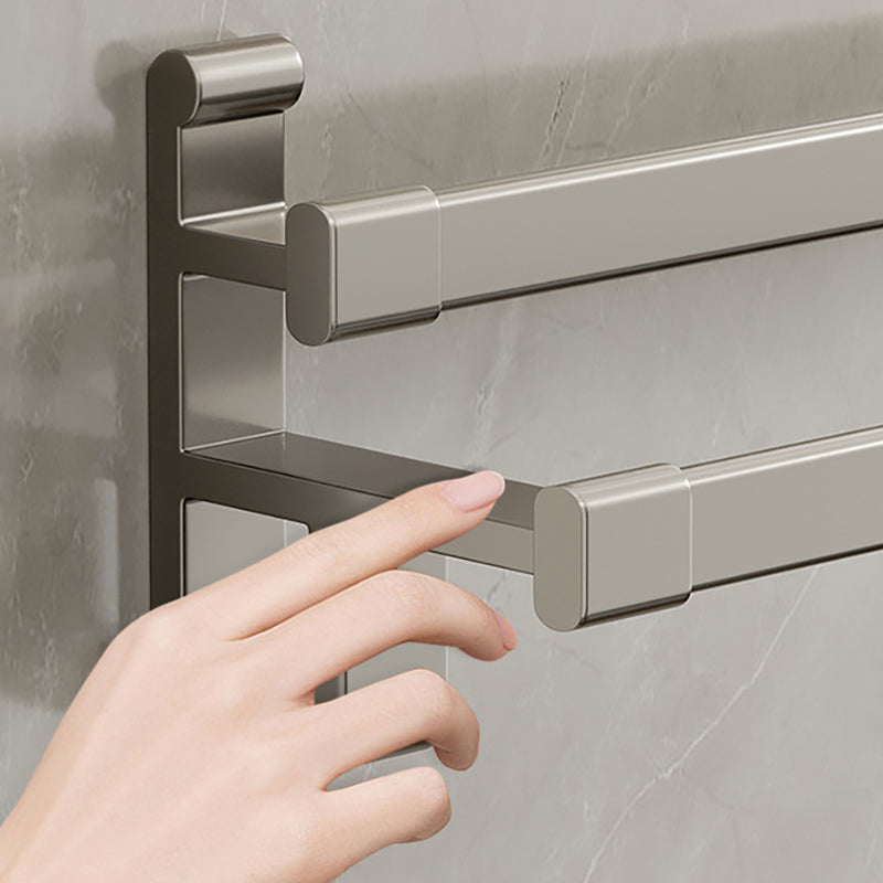 Avtoit | Gray Bathroom Accessory Set Contemporary Style Aluminum Towel Bar