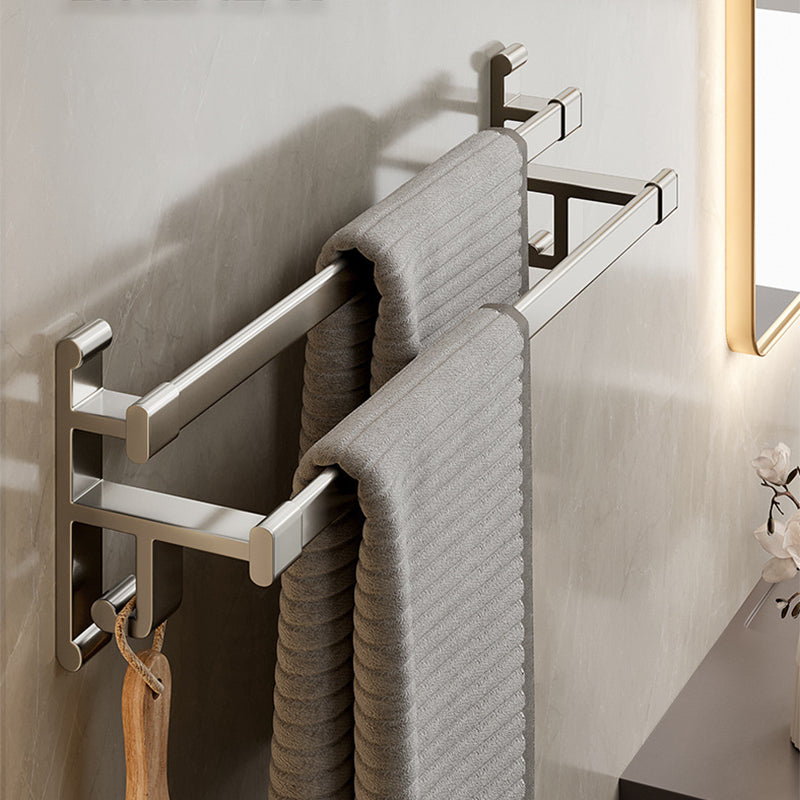 Avtoit | Gray Bathroom Accessory Set Contemporary Style Aluminum Towel Bar