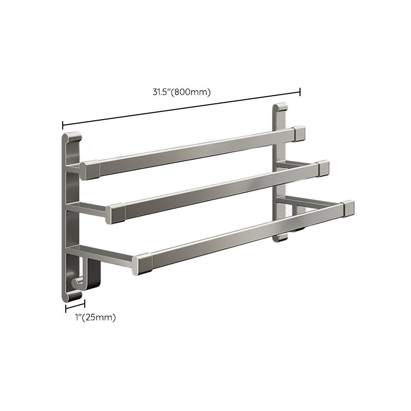 Avtoit | Gray Bathroom Accessory Set Contemporary Style Aluminum Towel Bar