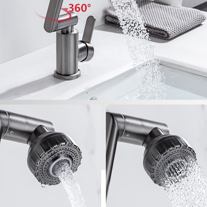 Avtoit | Contemporary Centerset Faucet Lever Handles Low Arc Stainless Steel Faucet