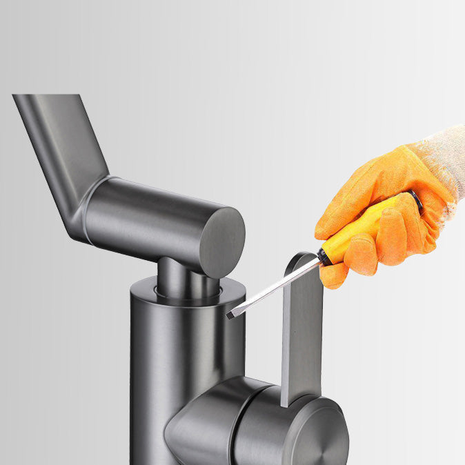 Avtoit | Contemporary Centerset Faucet Lever Handles Low Arc Stainless Steel Faucet