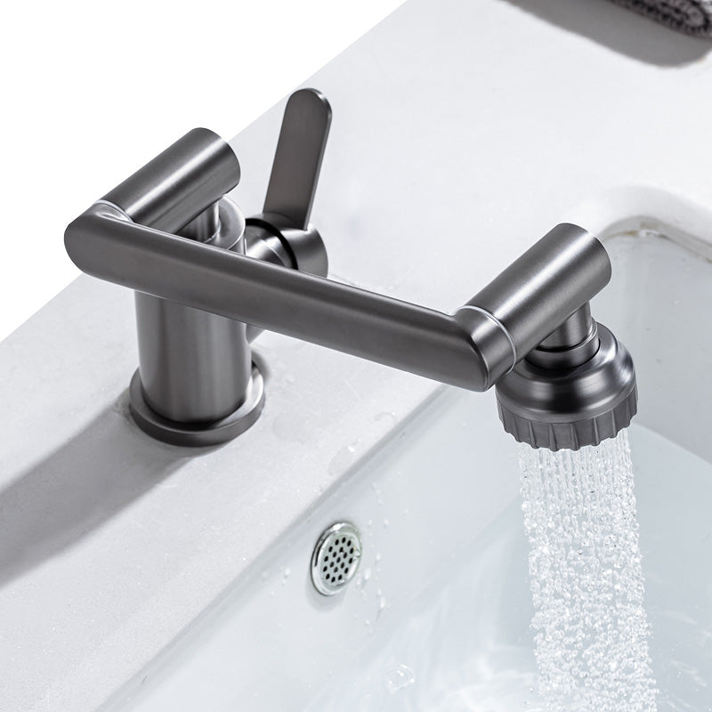 Avtoit | Contemporary Centerset Faucet Lever Handles Low Arc Stainless Steel Faucet