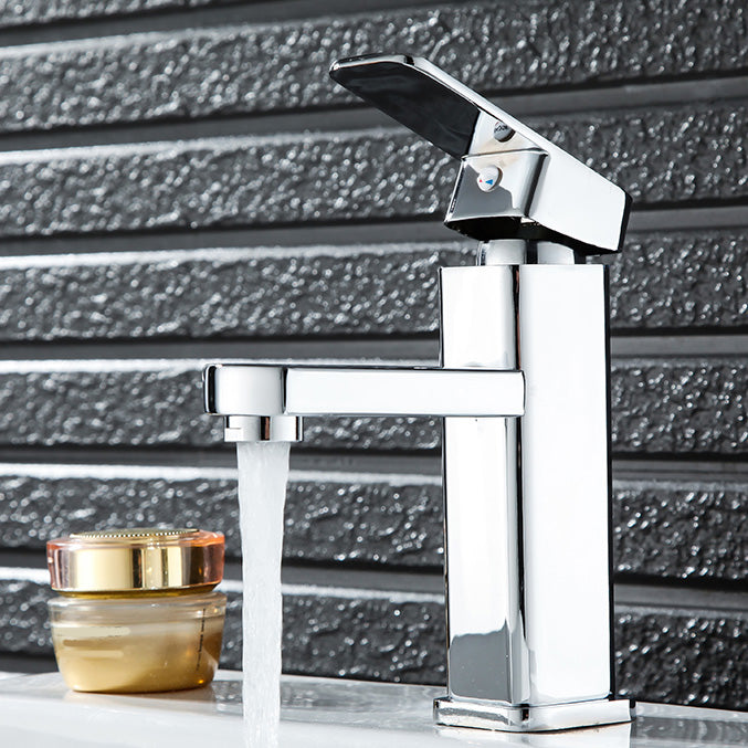 Avtoit | Cubic Basin Faucet Simple Low Arc Bathroom Faucet with 1 Hole