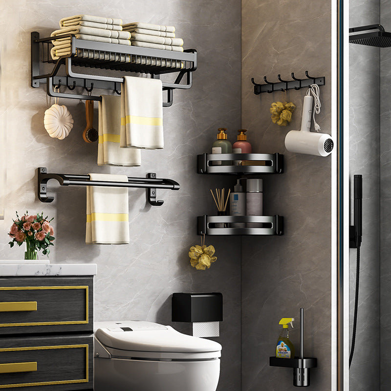 Avtoit | Modern black metal bath hardware set towel bar bathroom hardware set