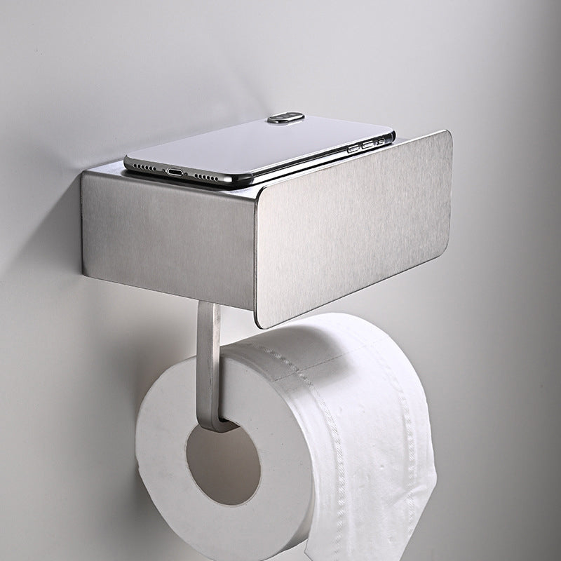 Avtoit | 2-piece Stainless Steel Classic Bathroom Accessory Set Black & Chrome Paper Holder