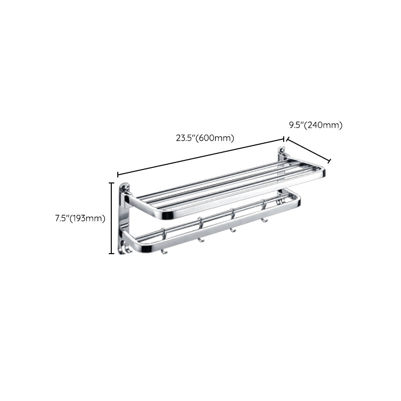 Avtoit | Chrome Modern Bathroom Hardware Set Stainless Steel Towel Hook/Towel Rail & Bathroom Shelf