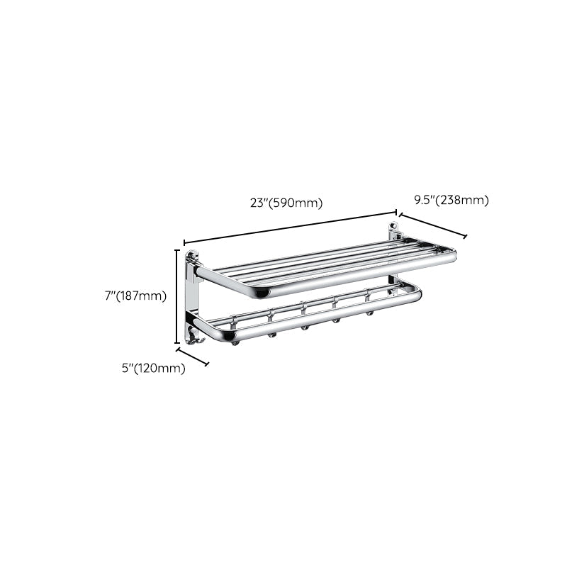 Avtoit | Chrome Modern Bathroom Hardware Set Stainless Steel Towel Hook/Towel Rail & Bathroom Shelf