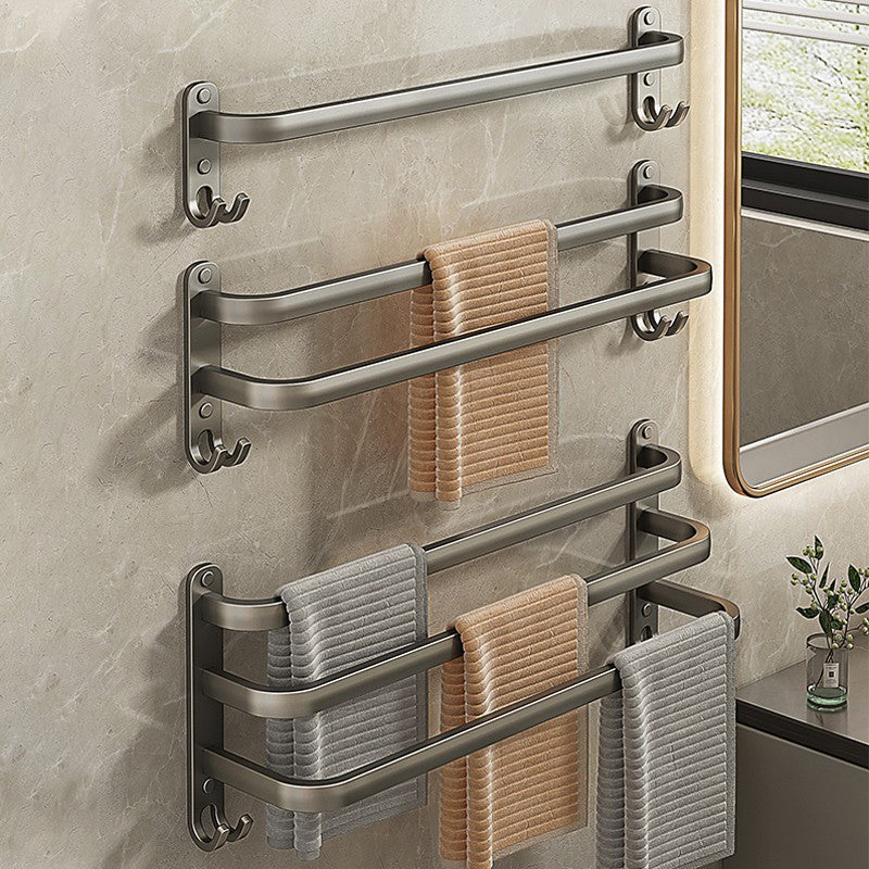 Avtoit | 2-piece modern bathroom accessory set made of aluminum matte gray towel bar