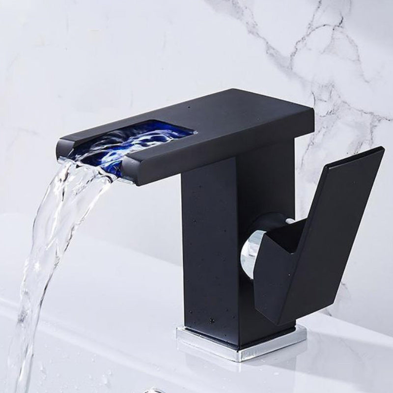 Avtoit | Modern Faucet for Sink Brass Lever Handles LED Waterfall Sink Mixer