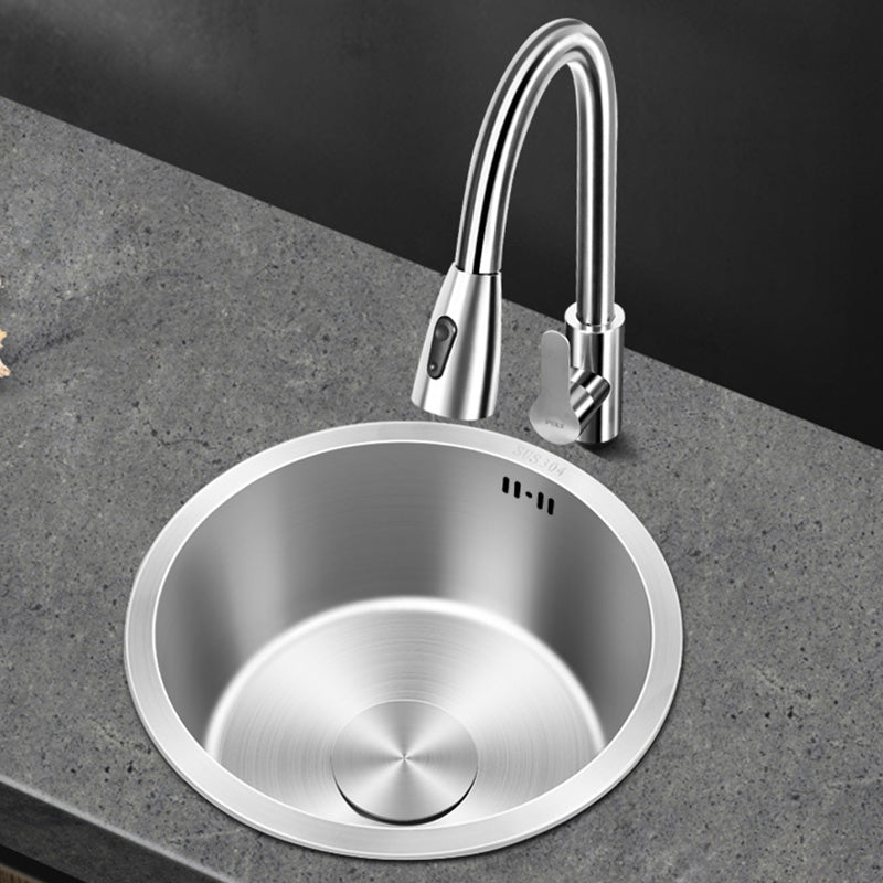 Avtoit | Contemporary Style Kitchen Sink Stainless Steel Round Kitchen Sink