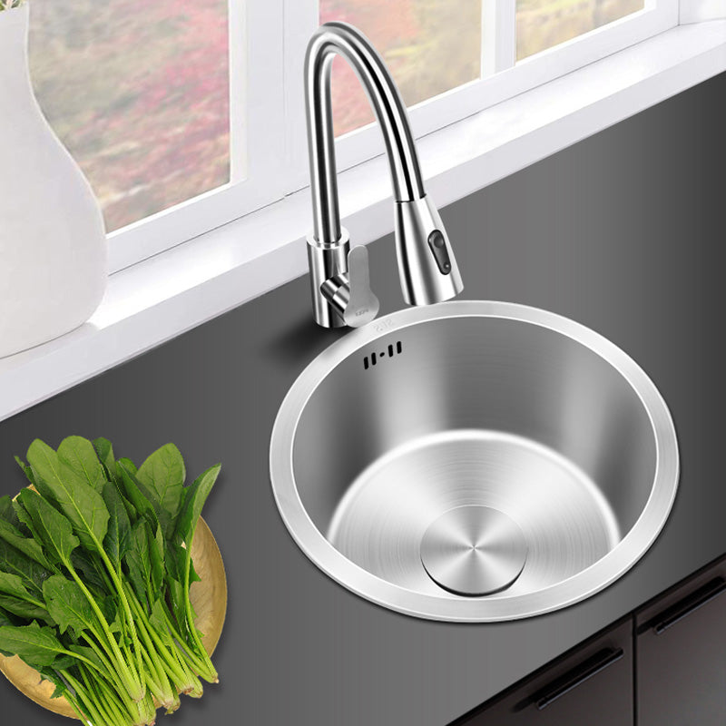 Avtoit | Contemporary Style Kitchen Sink Stainless Steel Round Kitchen Sink