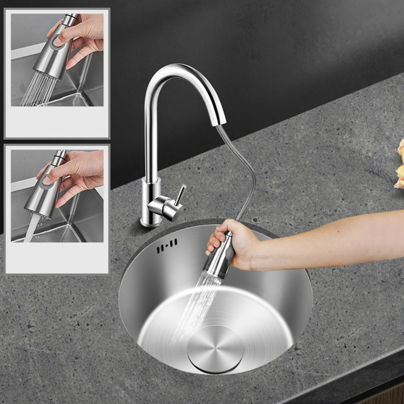 Avtoit | Contemporary Style Kitchen Sink Stainless Steel Round Kitchen Sink