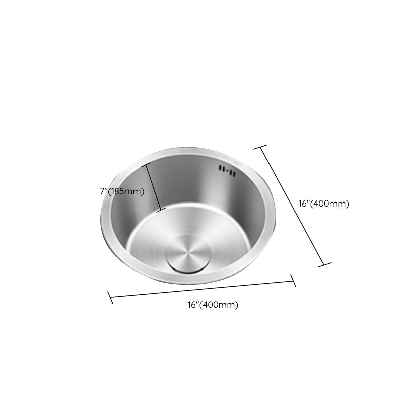 Avtoit | Contemporary Style Kitchen Sink Stainless Steel Round Kitchen Sink