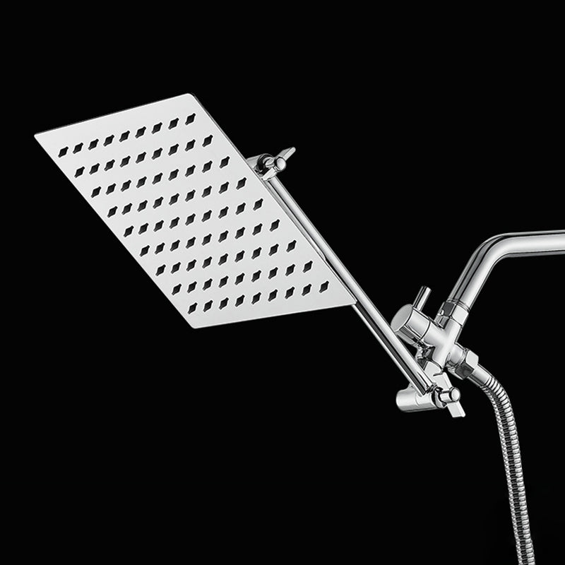Avtoit | Silver Square Fixed Shower Head Modern Style Wall Mounted Shower Head