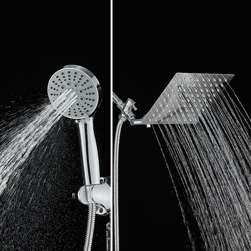 Avtoit | Silver Square Fixed Shower Head Modern Style Wall Mounted Shower Head