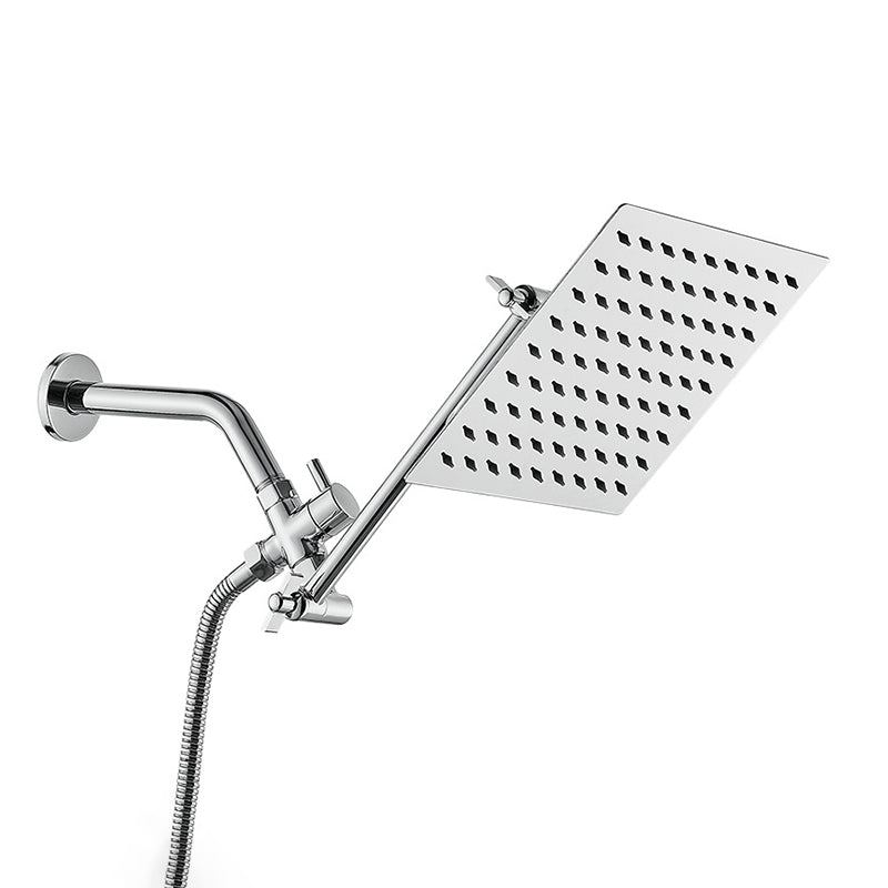 Avtoit | Silver Square Fixed Shower Head Modern Style Wall Mounted Shower Head